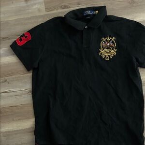 Polo by Ralph Lauren Black Shirt with Red and Gold Accents